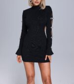 Zelina Black cut out Dress - Image 3