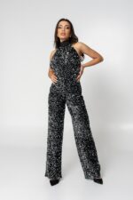 dark gray glittery jumpsuit - Image 3