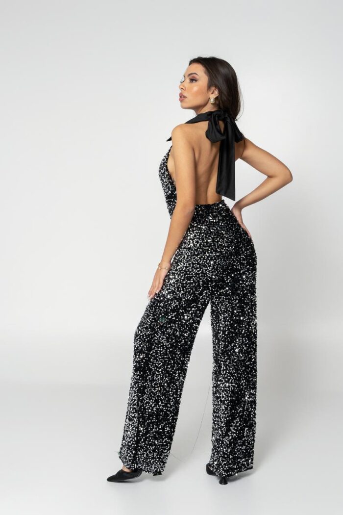 dark gray glittery jumpsuit - Image 2