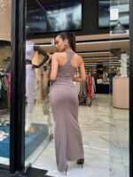 Soleil light brown dress - Image 3