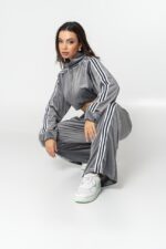 grey velvet lines set - Image 2