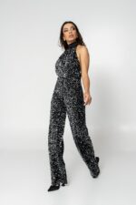 dark gray glittery jumpsuit