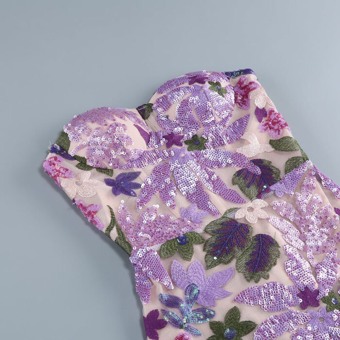 Flower Fiorencia Printed purple dress - Image 3