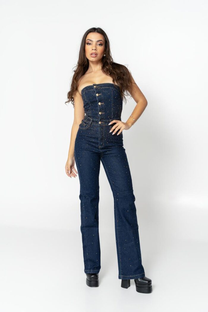 jean dark blue  jumpsuit - Image 3
