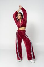 burgundy velvet lines set