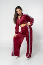 burgundy velvet lines set - Image 4