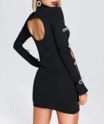 Zelina Black cut out Dress - Image 2