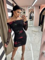 Flower black dress - Image 2