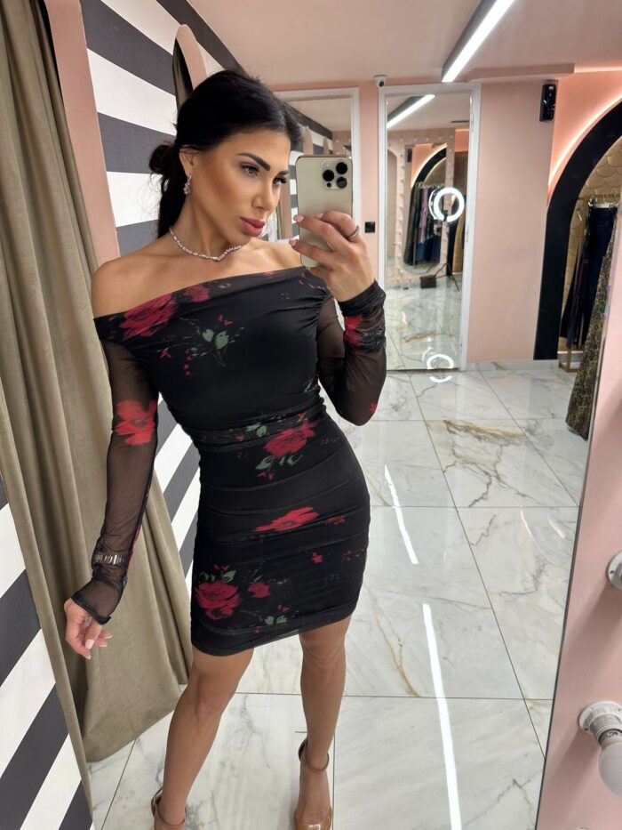 Flower black dress - Image 2