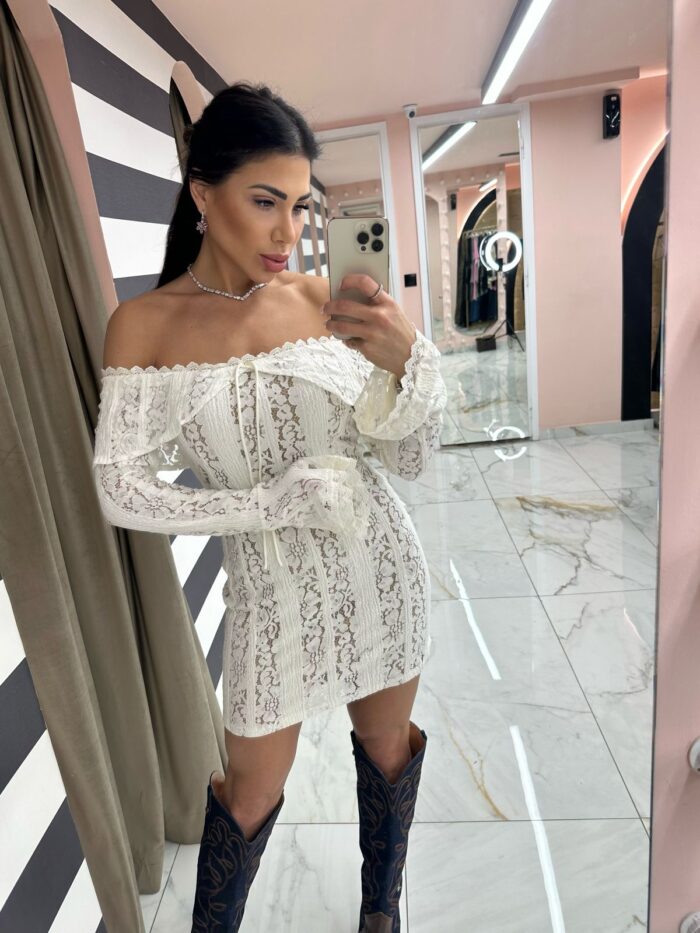 Lace white mini dress - Image 2