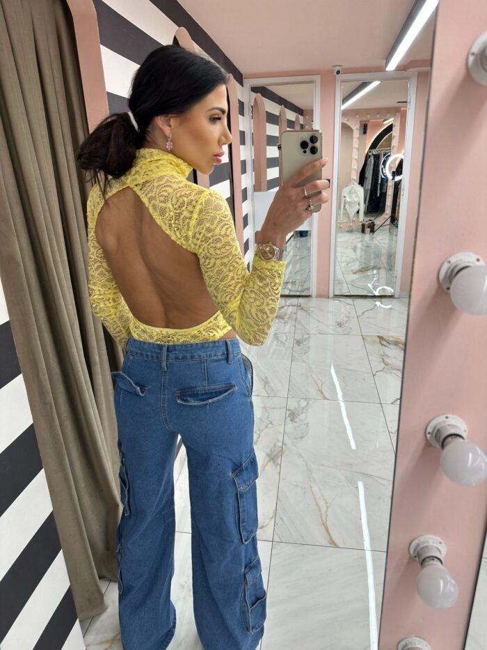Lace bodysuit yellow - Image 2