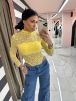 Lace bodysuit yellow