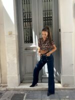 Dark Jean gold button