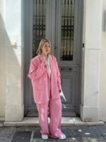 Suit plus size pink