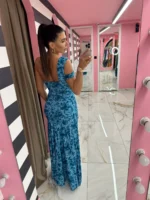 Lacy Blue Dress - Image 2