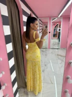 Lacy Yellow Dress - Image 2