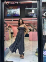 Elisa black poua dress