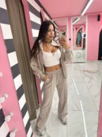 Leila beige with long crop