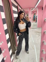 Leila black with long top