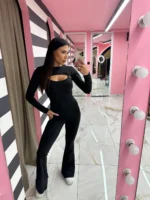 Black Cut–Out Jumpsuit