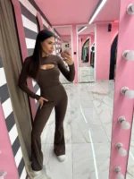 Choco Cut–Out Jumpsuit