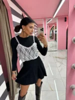 Lace Detail Knit Top