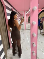 Cocoa Mesh Maxi Dress - Image 2