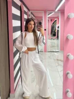 Sporty White Stripes Set