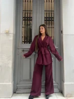 Bordeaux Pinstripe Suit