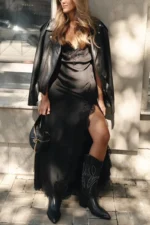 Satin Lace Maxi Dress - Image 2