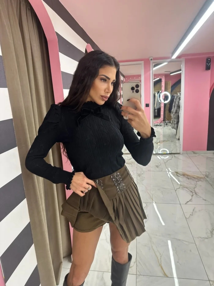 Khaki Jewel Skirt - Image 2