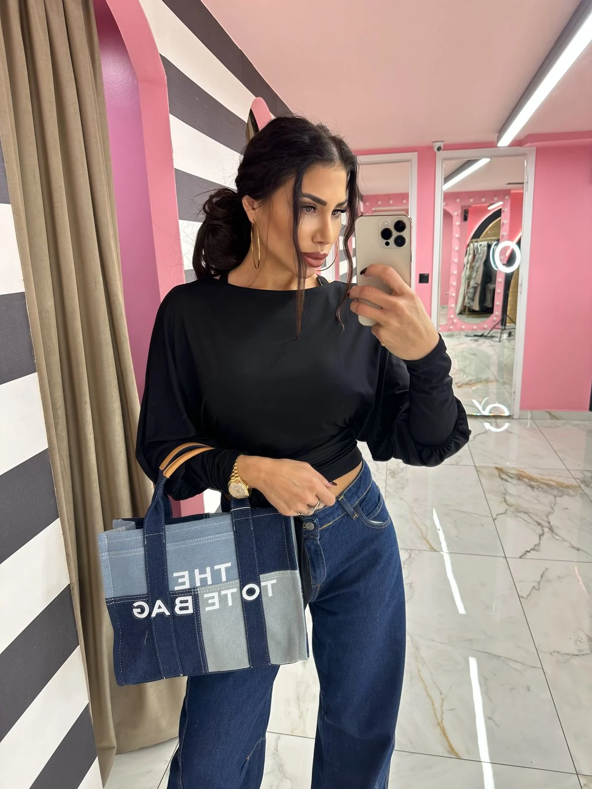 0-02-05-850ce462dac2579b6780c34cb09afbd84080945cde4b1f602ecda30a9c90744f_2222a68bd63 Denim Tote Bag - Image 1