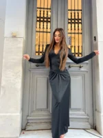 Noir Elegance Maxi Dress