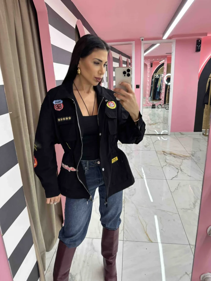 Military Patch Jacket Black Edition - Image 2