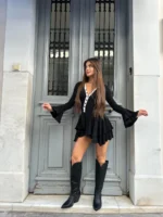 Black Ruffle Dress - Image 2