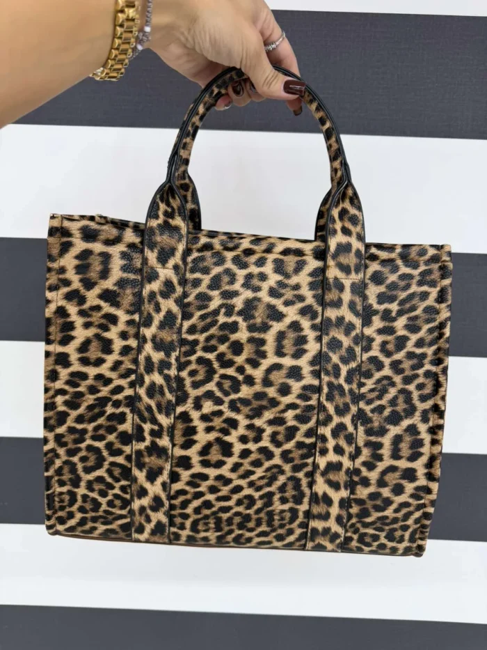 Leopard Chic Tote Bag - Image 3