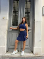 Midnight Blue – Πλισέ Sporty Chic Set
