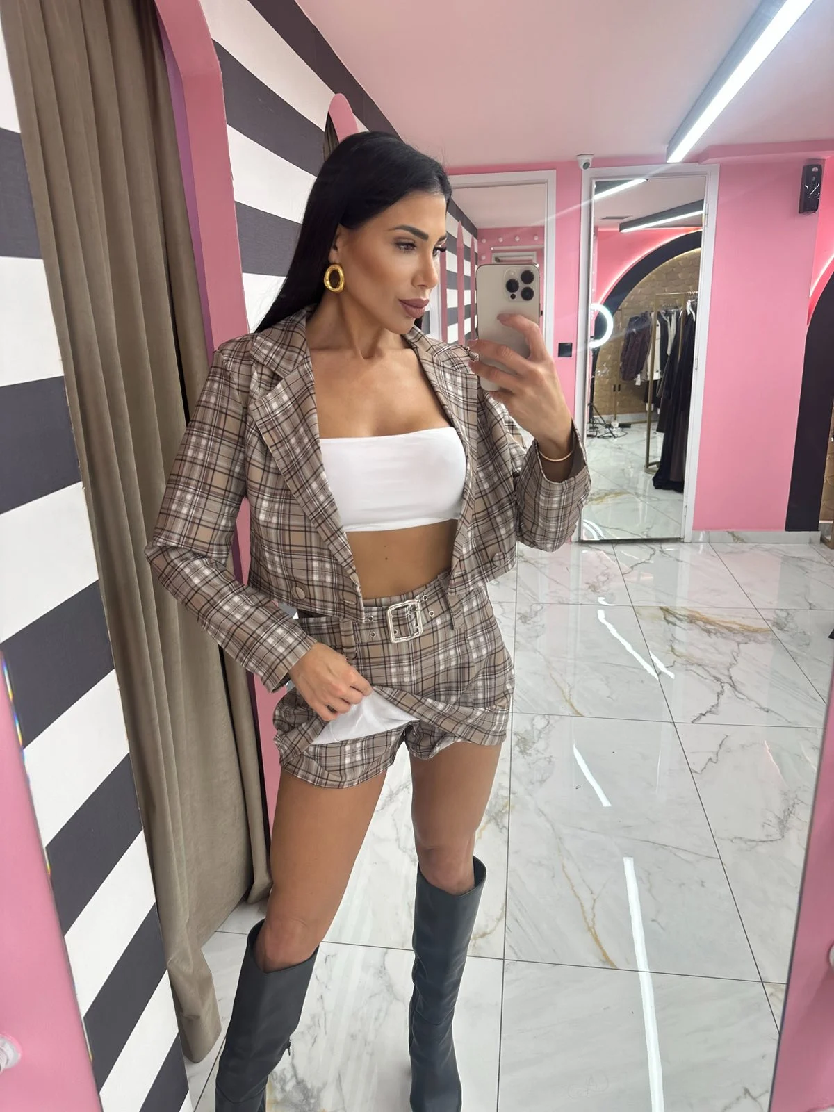 0-02-05-08198170a86ffff2720b4518bb42bae787331250a9fe12a7bb8eb5c4364309d7_2229ba6b88f Check Me Blazer Set - Image 1