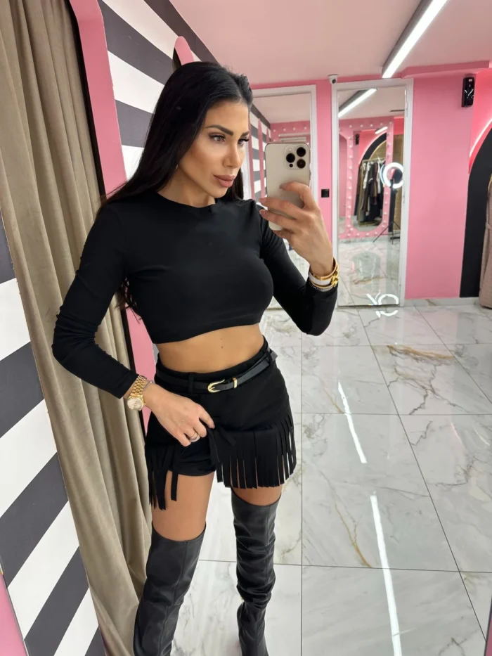 Black Fringe Skirt - Image 2