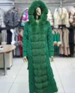 Πλεκτή Μακριά Ζακέτα με Αληθινή Γούνα Αλεπούς - Image 6