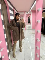 Cocoa Wool Touch Coat