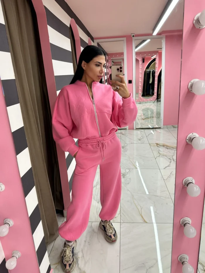 Cozy Zip Set – Ροζ - Image 3