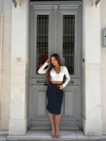 Deep Denim Midi Skirt - Image 2