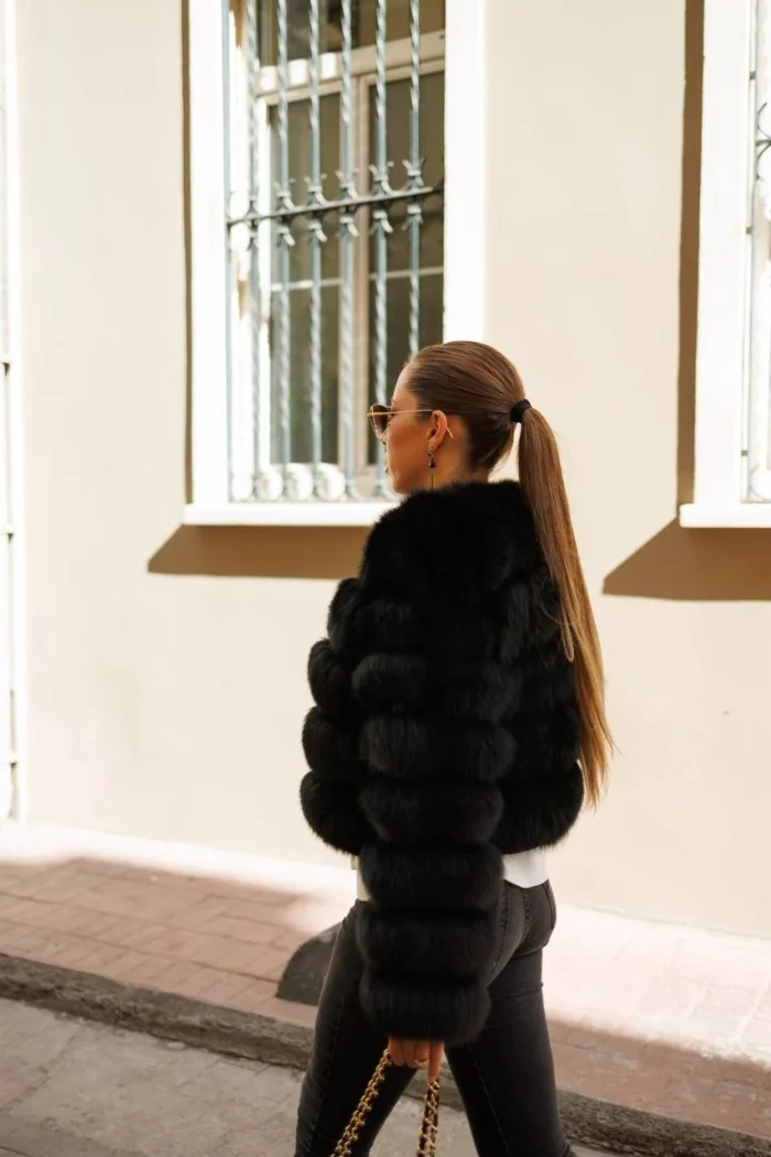 Midnight Queen Fox Fur Jacket - Image 2