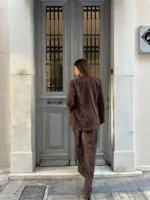 Cocoa Pinstripe Suit Set - Image 3