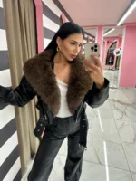 Luxe Real Fur Leather Jacket - Image 2
