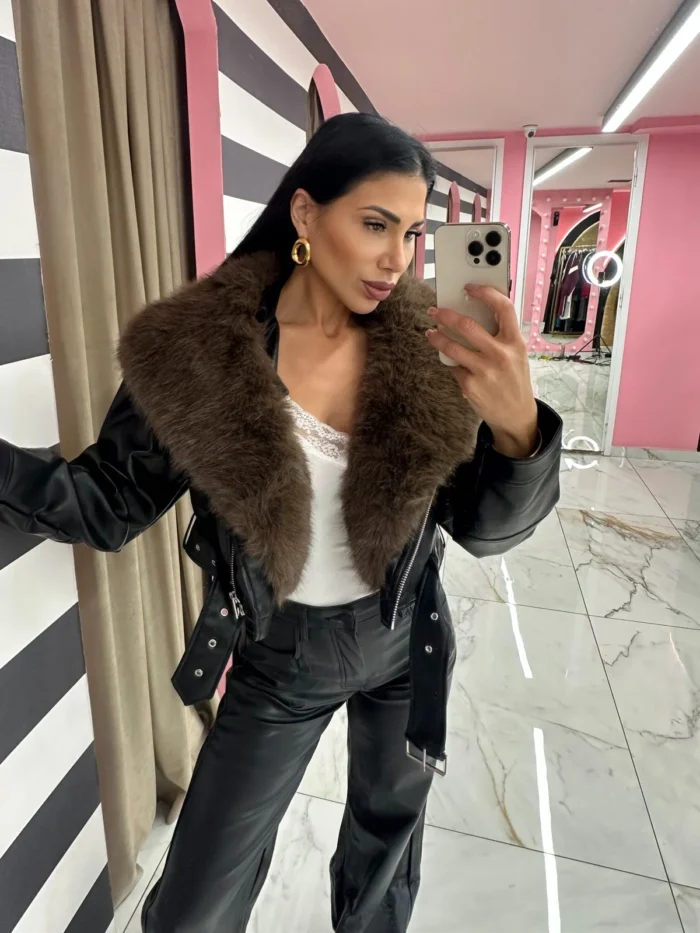Luxe Real Fur Leather Jacket - Image 2