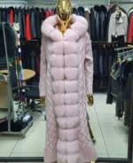 Πλεκτή Μακριά Ζακέτα με Αληθινή Γούνα Αλεπούς - Image 9