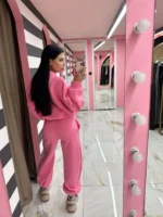 Cozy Zip Set – Ροζ - Image 2