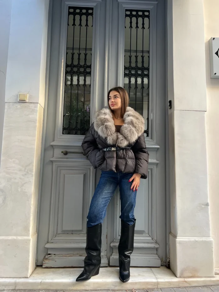 Frost Black Belted Coat - Image 2